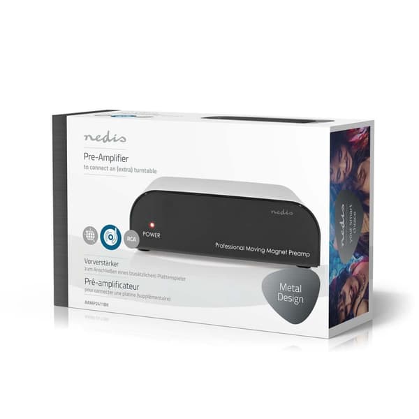 Nedis Forforstærker | Tilslutninger indgang: 1x RCA | Tilslutninger udgang: 1x RCA | 2 Kanaler | Phono / Pladespiller | Automatisk | Sort