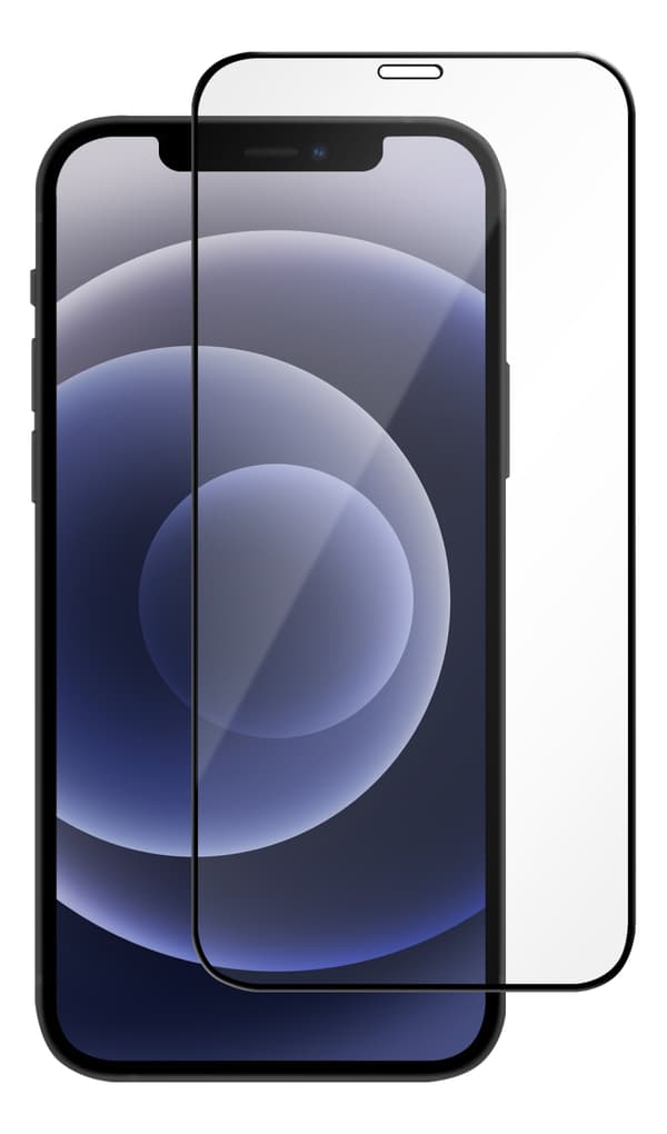 Essentials iPhone 12 mini, Tempererat glas, Svart