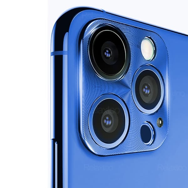 iPhone 12 Pro Max Kameraramskydd AK Alloy Linsskydd Blå
