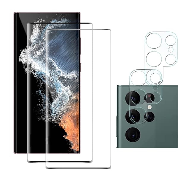 2-PACK Galaxy S23 Ultra Skärmskydd + Kameralinsskydd 3D 0,3mm