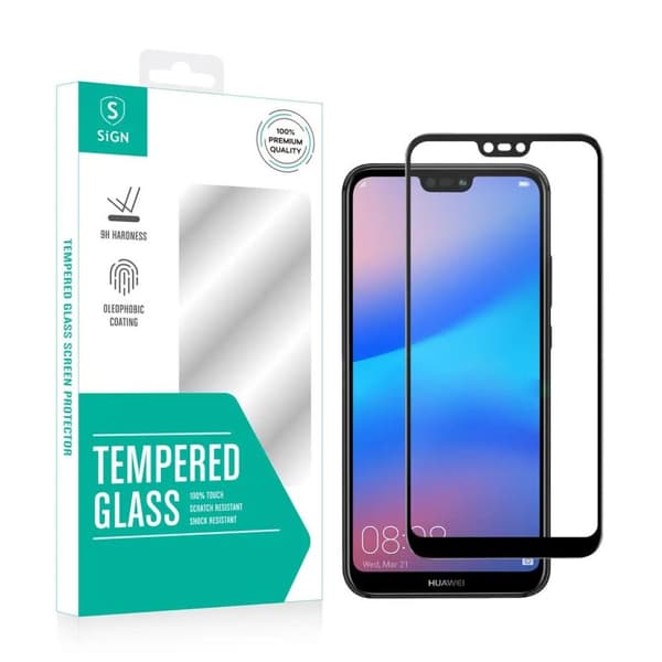 SiGN Huawei P20 Lite Härdat Glas Skärmskydd 3D - Svart