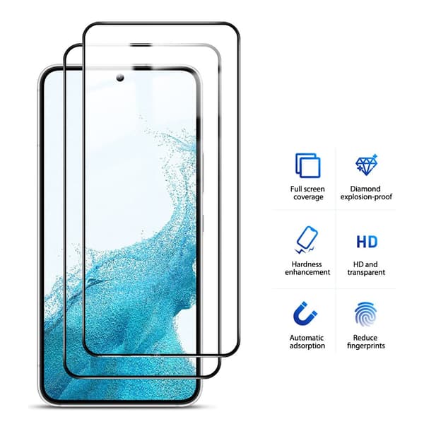 Heltäckande Härdat Glas 2.5D Skärmskydd Galaxy S23 Plus (3-pack)