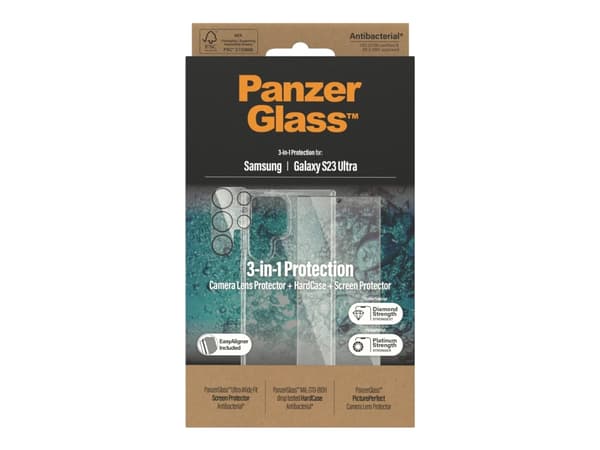 PanzerGlass HardCase+ Screen Protector Samsung G. S2023 Ultra, Samsung, Samsung - Galaxy S23 Ultra, Asennus kuivana, Naarmuuntumisenkestävä, Iskunkes