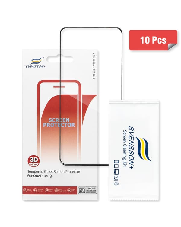 Svensson Plus Full Cover Tempered Glass For OnePlus 9 10-pack