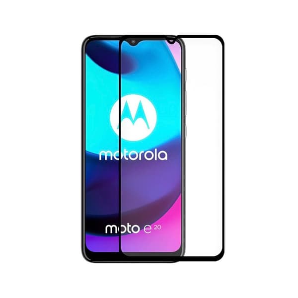 Skärmskydd Motorola Moto E20 - 3D Härdat Glas - Svart (miljö)