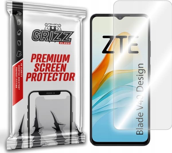 GrizzGlass Szkło hybrydowe GrizzGlass HybridGlass ZTE Blade V40 Design