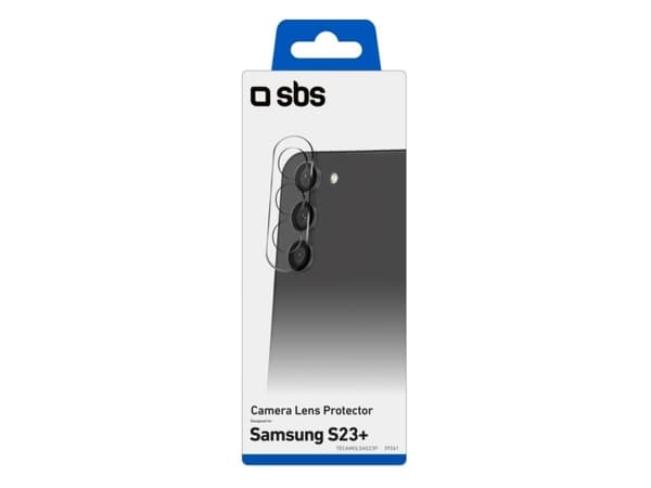 SBS TECAMGLSAS23P, Linssisuoja, Läpinäkyvä, Silikoni, Karkaistu lasi, Samsung, Galaxy S23+, 16,8 cm (6.6")