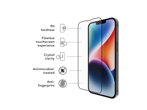 dbramante1928 Eco-Shield, Apple, iPhone 13, iPhone 13 Pro, iPhone 14, Pölynkestävä, Naarmuuntumisenkestävä, Musta, Läpinäkyvä, 1 kpl