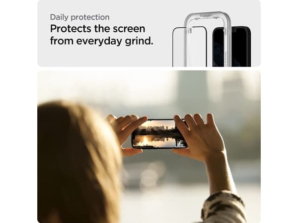Spigen Glas.tR AlignMaster, Apple, iPhone 13 Pro / iPhone 13, Sort, Gjennomsiktig, 1 stykker