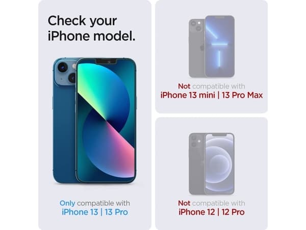Spigen Glas.tR AlignMaster, Apple, iPhone 13 Pro / iPhone 13, Sort, Gjennomsiktig, 1 stykker