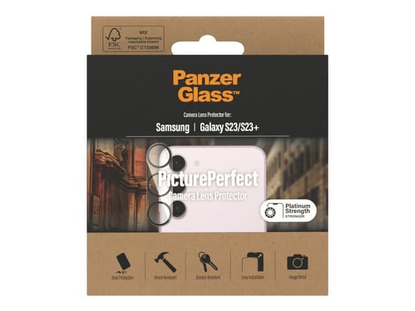 PanzerGlass PicturePerfect - Linsskydd för mobiltelefon - ramfärg svart - för Samsung Galaxy S23, S23+