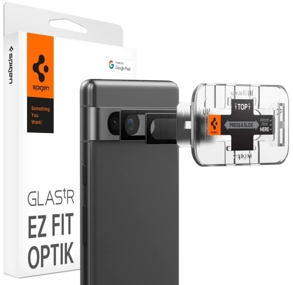 Spigen EZ Fit GLAS.tR Optik Pro - Linsskydd för mobiltelefon - glas - svart - för Google Pixel 7a