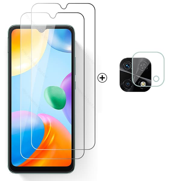 2-PACK Xiaomi Redmi 10C Skärmskydd Kameralinsskydd 0,3mm