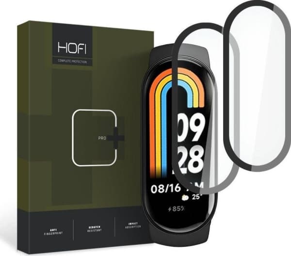 HOFI HYBRIDGLAS PRO+ 2-PACK XIAOMI SMART BAND 8 / 8 NFC SVART