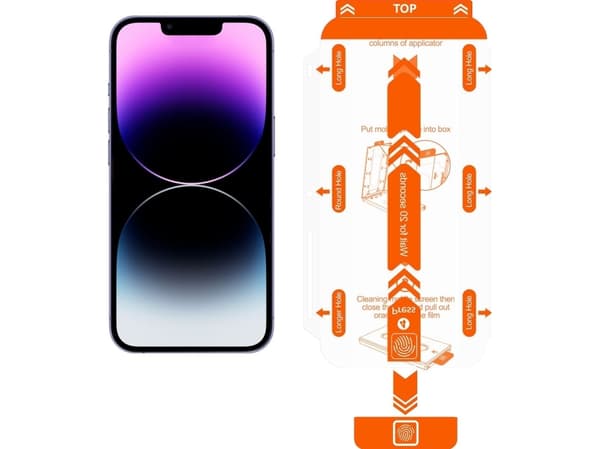 MOBILT ORIGIN Skyddsglas med applikator för iPhone 14 Plus / 13 Pro Max , 2 st