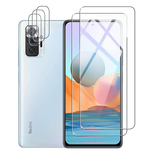 3-PACK Redmi Note 10 Pro Sk�rmskydd Kameralinsskydd 0,3mm
