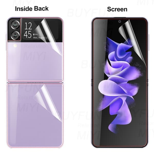2-PACK Samsung Galaxy Z Flip 3 -Skärmskydd Hydrogel (Fram & bak)