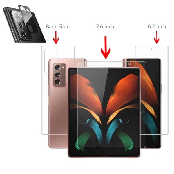 3-PACK Samsung Galaxy Z Fold 2 -Smart Hydrogel Skärmskydd 4 in 1