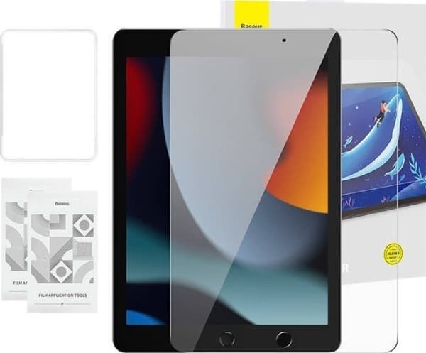 Tempered Glass Baseus Crystal 0.3 mm for iPad Pro/Air3/ 10,2" iPad 7/8/9 (2szt.) + cleaning kit