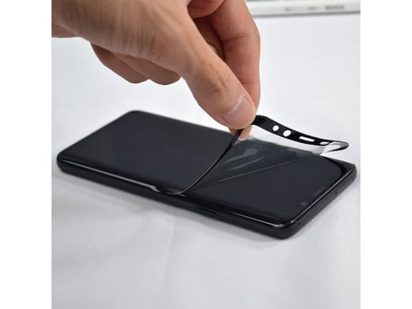 Hurtel 3D Edge Nano Flexi Glass Glass Film Fullskjerm Herdet glass med ramme Samsung Galaxy S21+ 5G (S21 Plus 5G) Svart