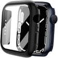 Pikkukuva 1 / 8: 2-Pack Apple Watch 7/8/9 45mm Skal med Skärmskydd i Härdat Glas - Svart