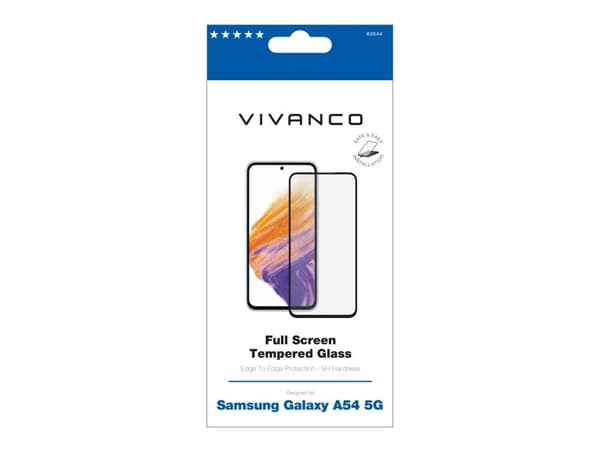 Vivanco Displaybeskyttelsesglas Samsung Galaxy A54 1 stk Anti-Fingerprint, ridsefast 2.5DGLASVVSGA545G