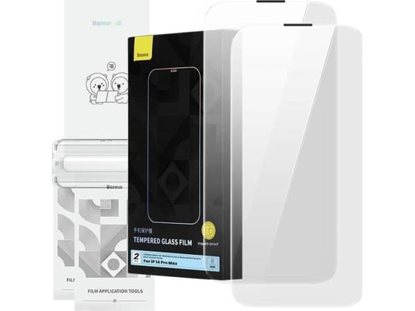 Baseus Corning herdet glass til iPhone 14 Pro Max med støvfilter