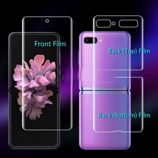 (3-PACK) Galaxy Z Flip- Skärmskydd 3 in 1 Hydrogel (Fram + Bak)