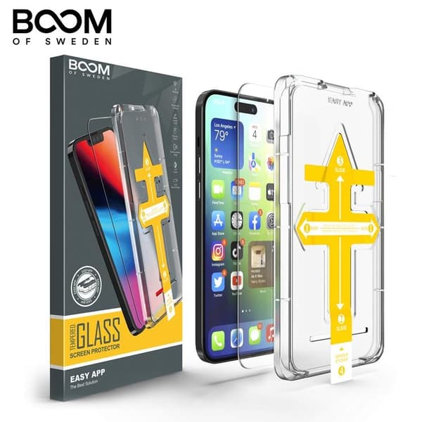 BOOM iPhone 14 Plus Härdat Glas Skärmskydd - 2 Pack