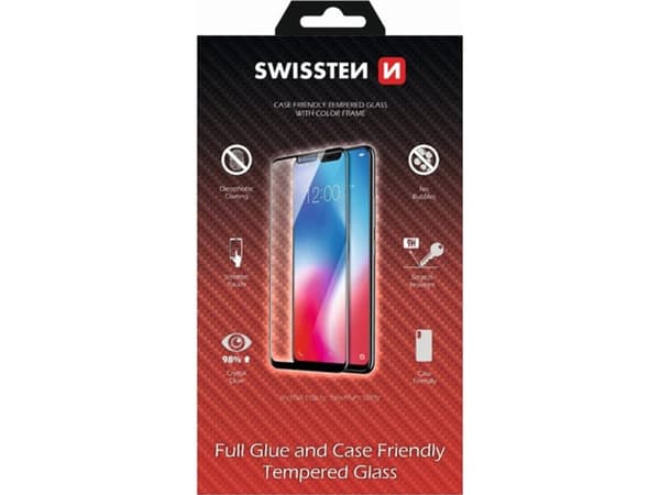 Swissten Swissten Tempered Glass Screen Protector, pro Apple iPhone 11, black, case friendly and color frame