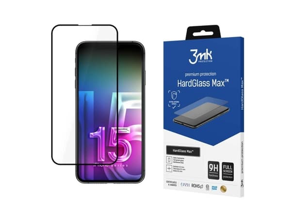 3MK HardGlass Max iPhone 15 Pro Max 6.7" czarny/black, Fullscreen Glass