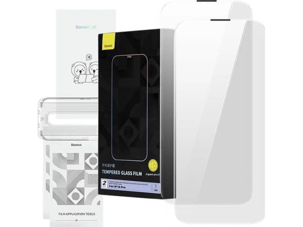 Baseus Baseus Corning herdet glass for iPhone 14 Pro med støvfilter