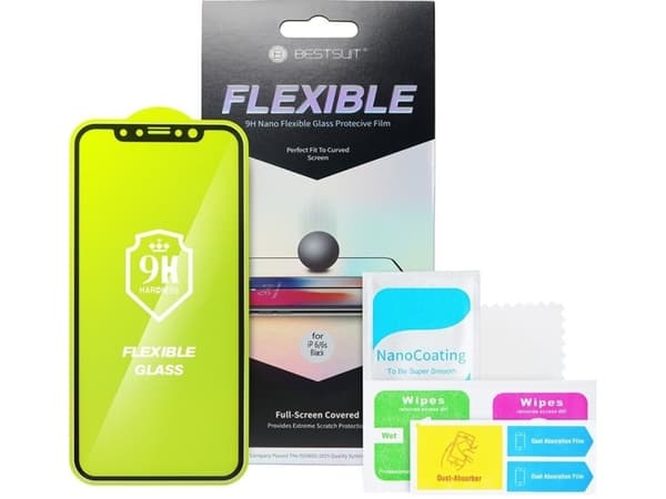 Kumppani Tele.com Joustava Nano Glass 5D Full Glue karkaistu lasi - Huawei P20:lle musta