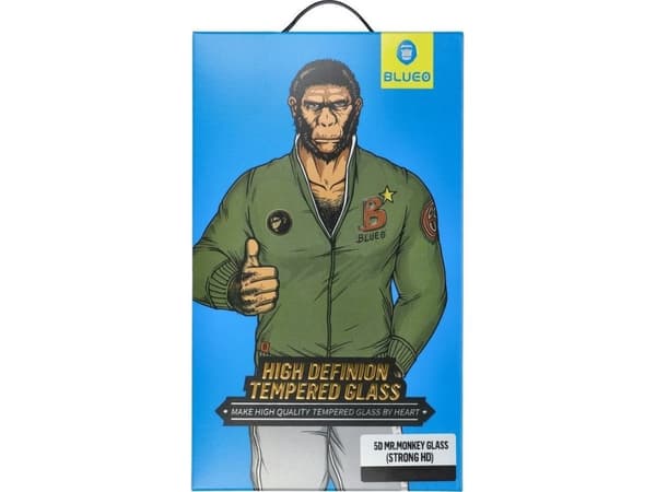 Blueo Tempered Glass 5D Mr. Monkey Glass - 5903396147500 23 5D herdet glass Mr. Monkey Glass - for Samsung Galaxy S21 FE svart (Strong Lite) for Sams