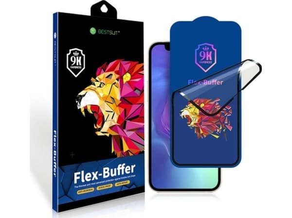 Bestsuit Flex-Buffer 5D-hybridilasi, jossa on antimikrobinen pinnoite Biomaster iPhone Xs Max/11 Pro max musta