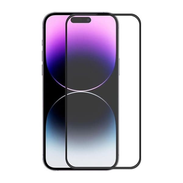 Skärmskydd iPhone 15 Pro Max - 3D Härdat Glas Svart (miljö)