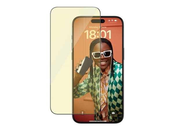 PanzerGlass™ | Ultra-Wide Fit - Skjermbeskyttelse for mobiltelefon - EyeCare Protection | Apple iPhone 15 Pro Max