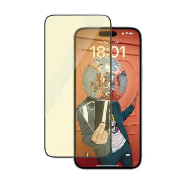 PanzerGlass™ | Ultra-Wide Fit - Skjermbeskyttelse for mobiltelefon - EyeCare Protection | Apple iPhone 15 Plus