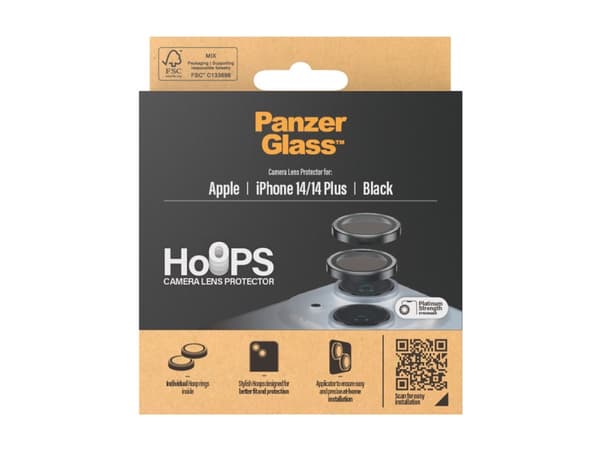PanzerGlass - Linsebeskytter for mobiltelefon - svart - for Apple iPhone 14, 14 Plus