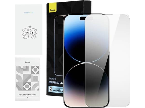 Baseus Privacy Toughened Glass Iphone 14 Pro Max -puhelimelle (2 kpl) + em puhdistusaine + em asennusta varten