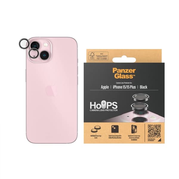 PanzerGlass™ | Hoops - Objektiv beskyttelse for mobile | Iphone 15/15 Plus