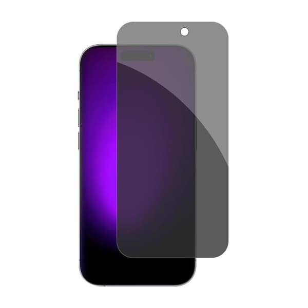 Skärmskydd iPhone 15/16 Plus - Privacy 3D Härdat Glas (miljö)