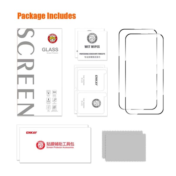 ENKAY HAT PRINCE Karkaistu lasi iPhone 15 Pro 2kpl