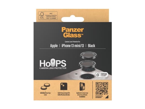 PanzerGlass - Linsebeskytter for mobiltelefon - svart - for Apple iPhone 13, 13 mini