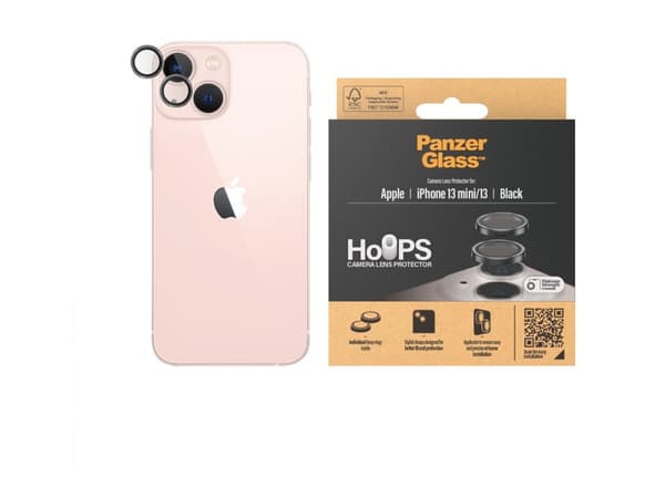 PanzerGlass - Linsebeskytter for mobiltelefon - svart - for Apple iPhone 13, 13 mini