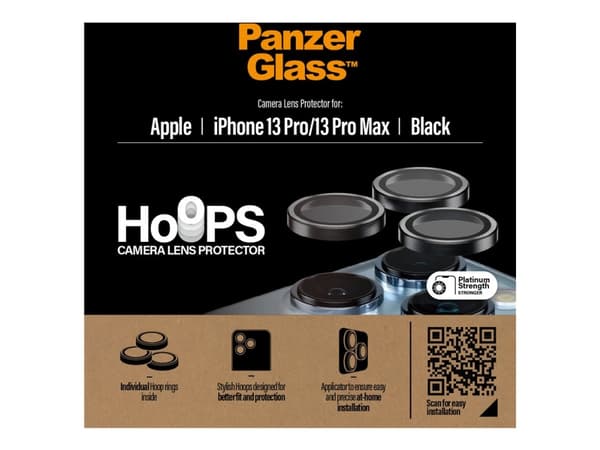 PanzerGlass - Linsskydd för mobiltelefon - svart - för Apple iPhone 13 Pro, 13 Pro Max