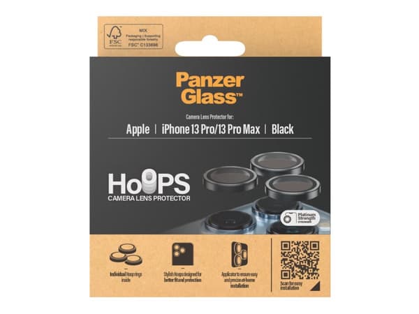 PanzerGlass - Linsskydd för mobiltelefon - svart - för Apple iPhone 13 Pro, 13 Pro Max