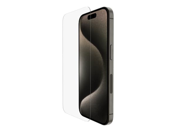 Belkin ScreenForce UltraGlass 2 - Skärmskydd för mobiltelefon - 9H, behandlat - glas - för Apple iPhone 15 Pro