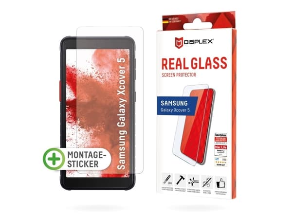 E.V.I. DISPLEX Real Glass - skärmskydd för mobiltelefon - härdat glas - 2D - glas - för Samsung Galaxy Xcover 5 (01566)