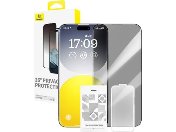 Baseus Herdet glass privatiserer Baseus Diamond iPhone 15